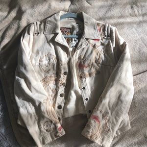 Butterfly Embroidered Chord Jacket